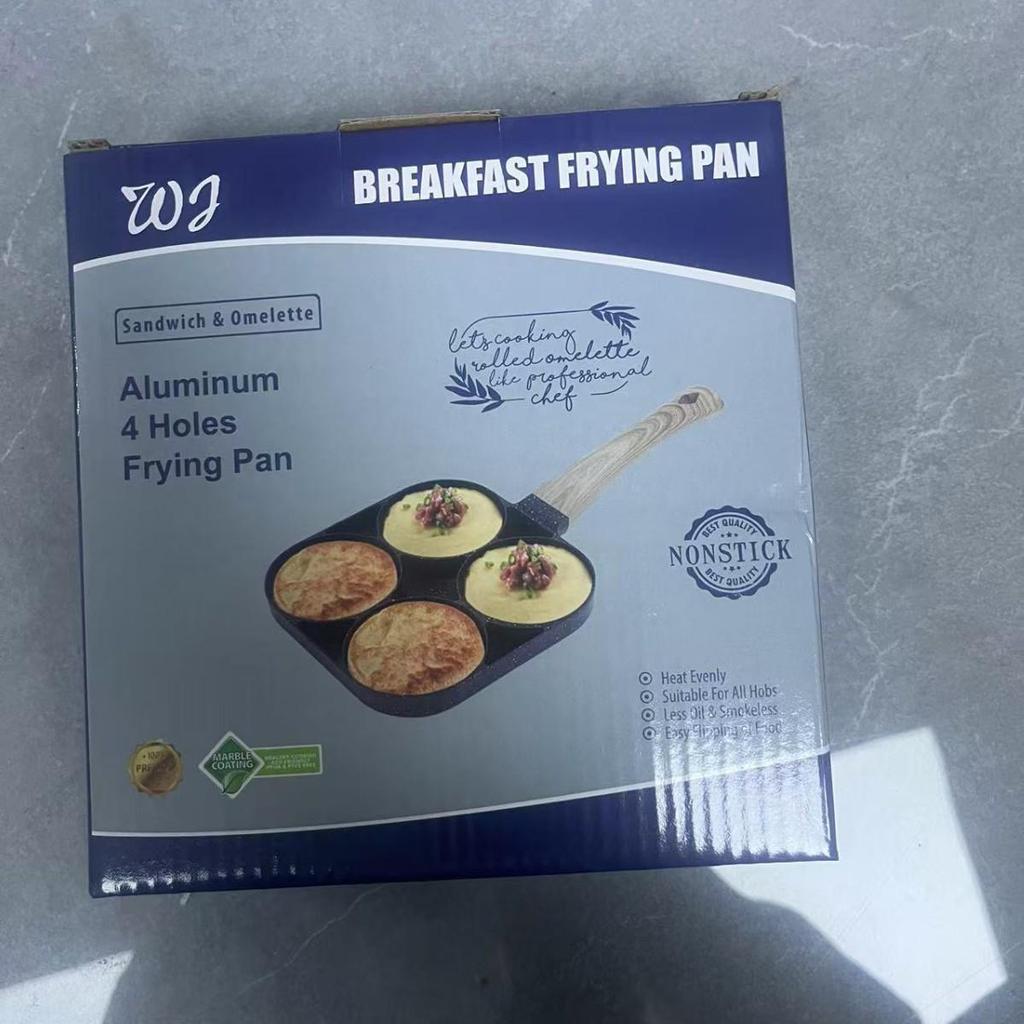 Сковорода с антипригарным покрытием и четырьмя отверстиями для бургеров, яиц и блинов