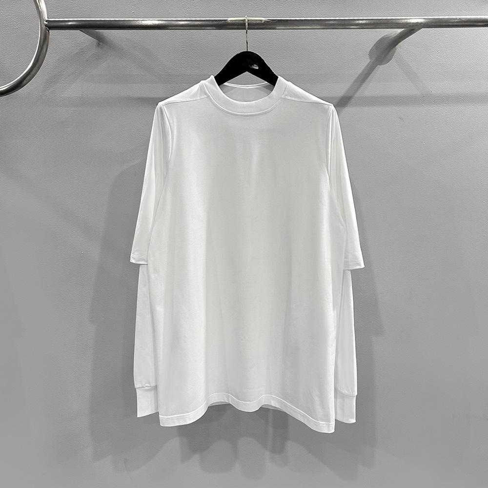 SUBHUMAN Мужская футболка весна/лето 2024 из двух частей, трикотажная, двухслойная, однотонная, свободная, с длинным рукавом