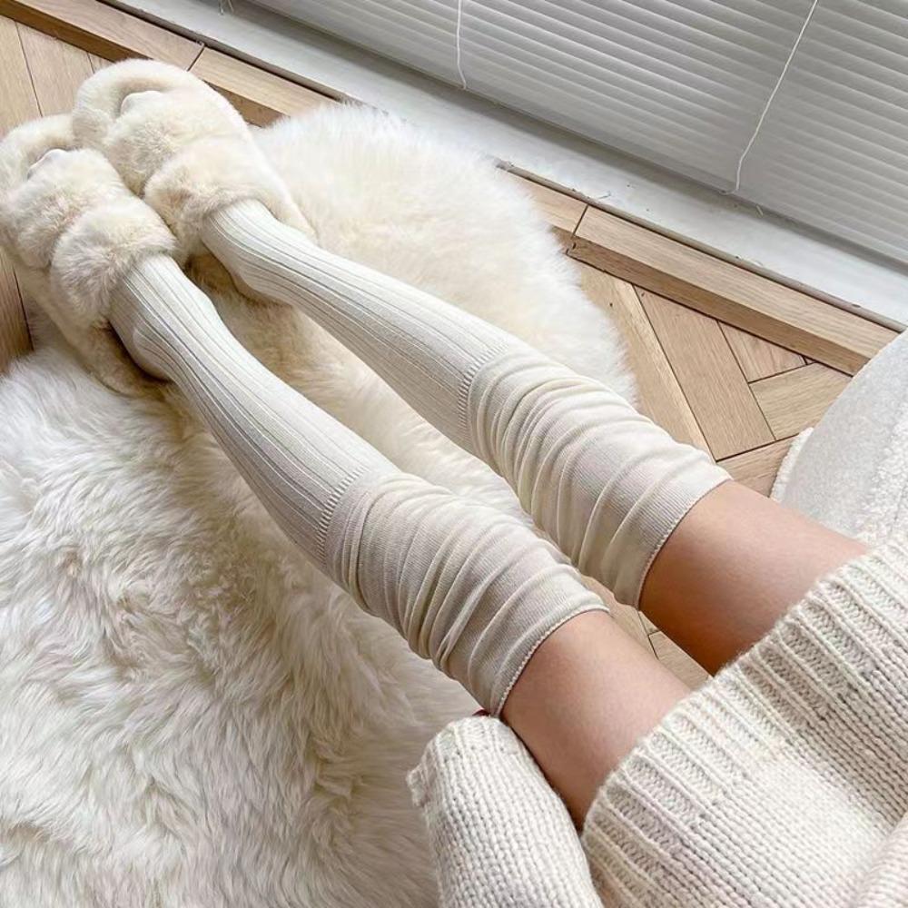 Высокие чулки до бедра, гольфы выше колена, повседневные чулки выше колена, зима