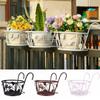 Home Decor Iron Railings Planter Pot Stand Hanging Flower Pot Rack Balcony Guardrail