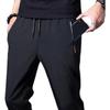 Мужские повседневные брюки Stretch Slim Fit с эластичной резинкой на талии Jogger корейские классические синие черные серые мужские фирменные брюки 5XL Plus Size