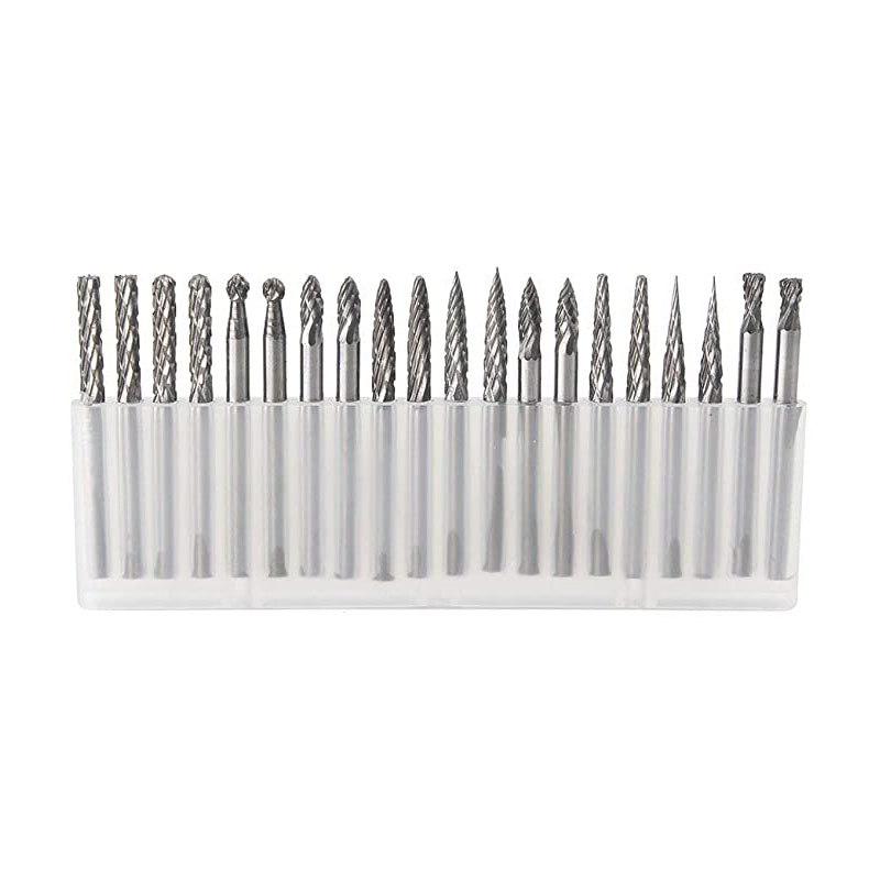 3*3mm Double Grain 20-piece Carbide Rotary File Tungsten Steel Grinding Head Engraving Roller Grinder Drill Bit Alloy Rotary File Set