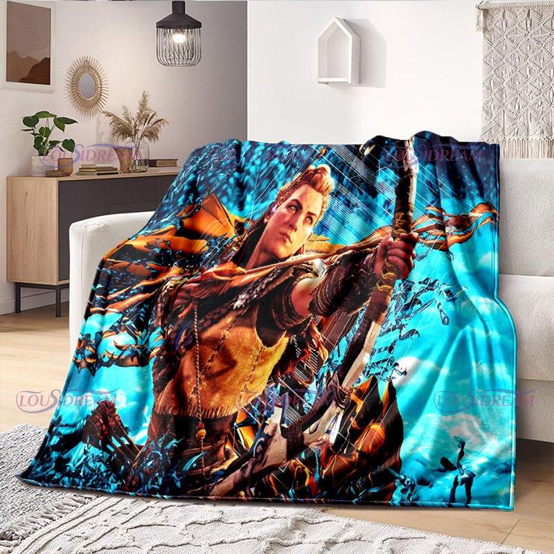 Одеяло для любителей геймеров Horizon Zero Dawn, игровое одеяло, флисовое одеяло, одеяло для взрослых и детей, покрывало для геймера, подарки