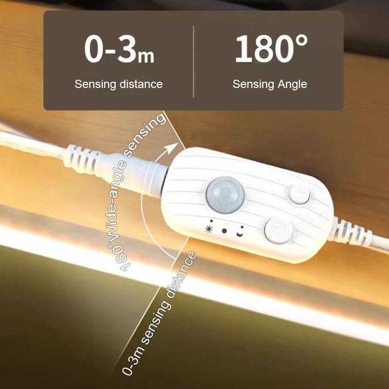 Linear COB LED Strip Lights PIR Motion Sensor USB Flexible 5V Auto ON/OFF Tape Ribbon Diode Lighting for TV Backlight Room Decor