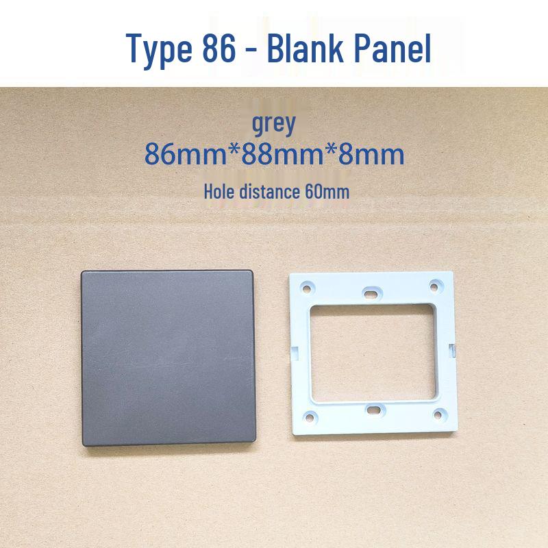 86-Style Blank Panel Junction Box Cover Plate for Concealing Holes, Home Decoration, White and Gray 