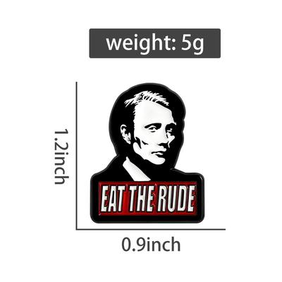Эмалевые значки Eat The Rude Персонажи сериалов Фразы-слоганы Броши Значки на лацкан Панк Готика Украшения Подарок для фанатов Друзей
