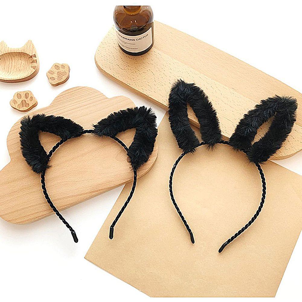 Party Headdress Cat Ears Hair Hoop Korea Style Headband Women accessories Make up Plush Hair Band