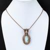 Larimar & Moonstone Gemstone Handmade Pure Copper Wire Wrap Jewelry Pendant For Women