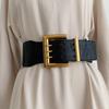 Chic Wide Waist Belt For Women Street Style With Unique Square Buckle Design
