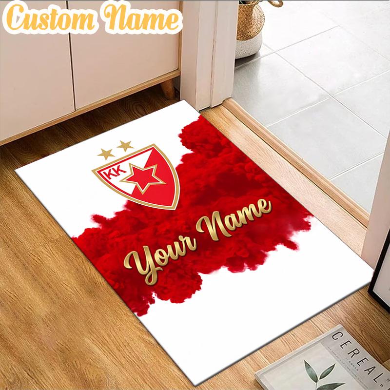 Custom Name FK Crvena zvezda Rug, Office Rug, Chair Rug, Carpet for Living Rooms, Doormat Game Rug Home Decor Christmas Gifts