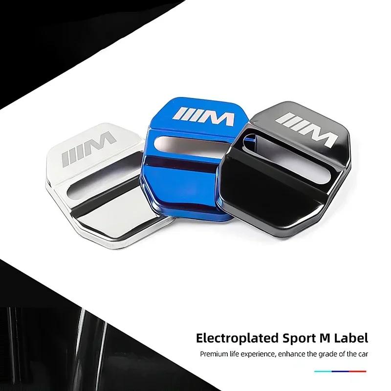 For BMW M E46 E90 E60 ZincAlloy Car Door Lock Buckle Protective Covers Cover Stickers For BMW X1 X2 X3 X5 X4 X6 X7 G30 G20 G32 G11 G12 F40 F30 F20