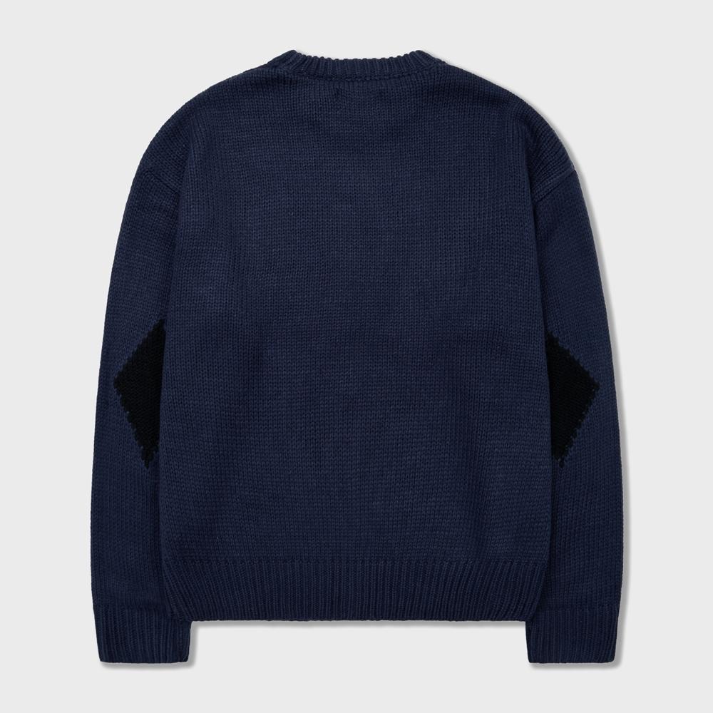 AMFEAST Chunky Funky Argyle Sweater Navy