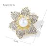 Мода Полный Бриллиант Шесть Листьев Подсолнух Камелия Цветок Жемчужная Брошь Булавка Булавка Женская Защита Окружающей Среды Ювелирные Изделия
