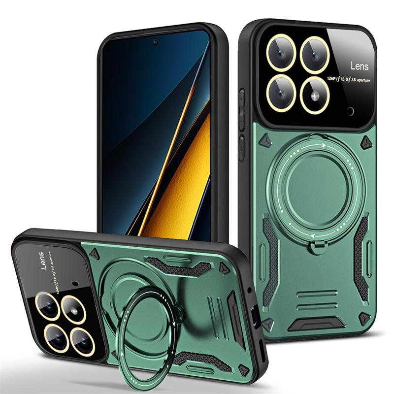 Для Poco X6 Pro 5G чехол магнитное кольцо бронированные чехлы для телефонов Poko Little X6 X 6 Pro X6pro Pocox6pro защита камеры задняя крышка