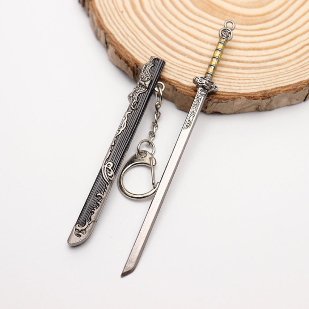 Zinc Zinc Zinc Alloy Mini Sword KeyChain Ancient Scabbard Key Ring Toy Weapon Key Chain Home
