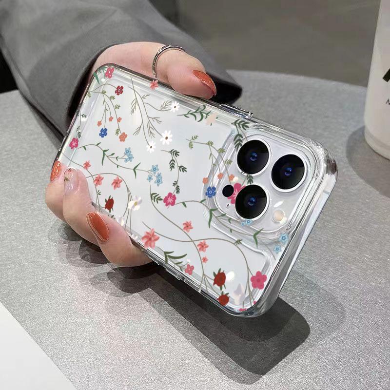 Силиконовый чехол с цветочным рисунком для Xiaomi Redmi Note 15 14 13 12 Pro Plus 5G 12S 11 10S Redmi 12 13 13C, прозрачный, противоударный, мягкий.