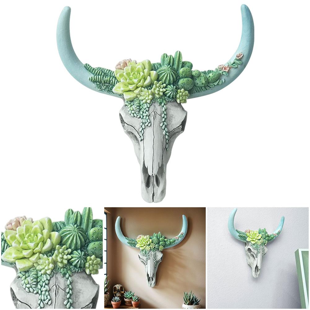 Настенный декор в виде черепа коровы, креативная скульптура в виде черепа коровы длиннорогой породы, фигурки в виде головы быка, художественное ремесло для бара, отеля, гостиной