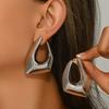 Геометрический стиль женские преувеличенные серьги нестандартный дизайн металлические серьги-гвоздики высококачественные универсальные серьги