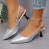 Women's Shoes 2024 Fashion Buckle Strap Women's High Heels New Slingbacks Office and Career Sexy Pointed Toe Heels Women Zapatos