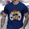 On Cruise Time Print T-shirt for Men Cruise Shirt with Trees Summer Cruising Tshirts Family Vacation Tees Friends Travel Tops