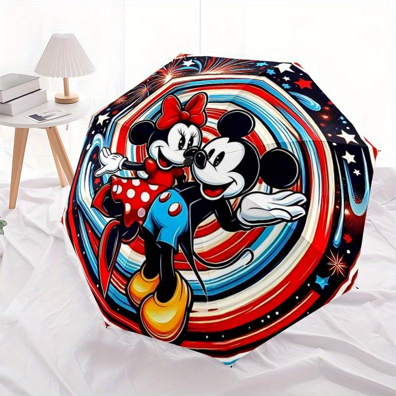 1pc Mickey, Minnie Automatic Umbrella | Portable Foldable 8-Rib Manual Open, Casual Accessory, Durable Canopy yy250823069