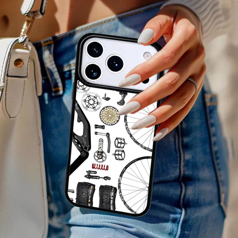 Cycling Heartbeat Bike Phone Case For iPhone 17 Air 14 15 13 12 Max Cover For Apple 14 15 16 16e 11 Pro Max Plus Coque