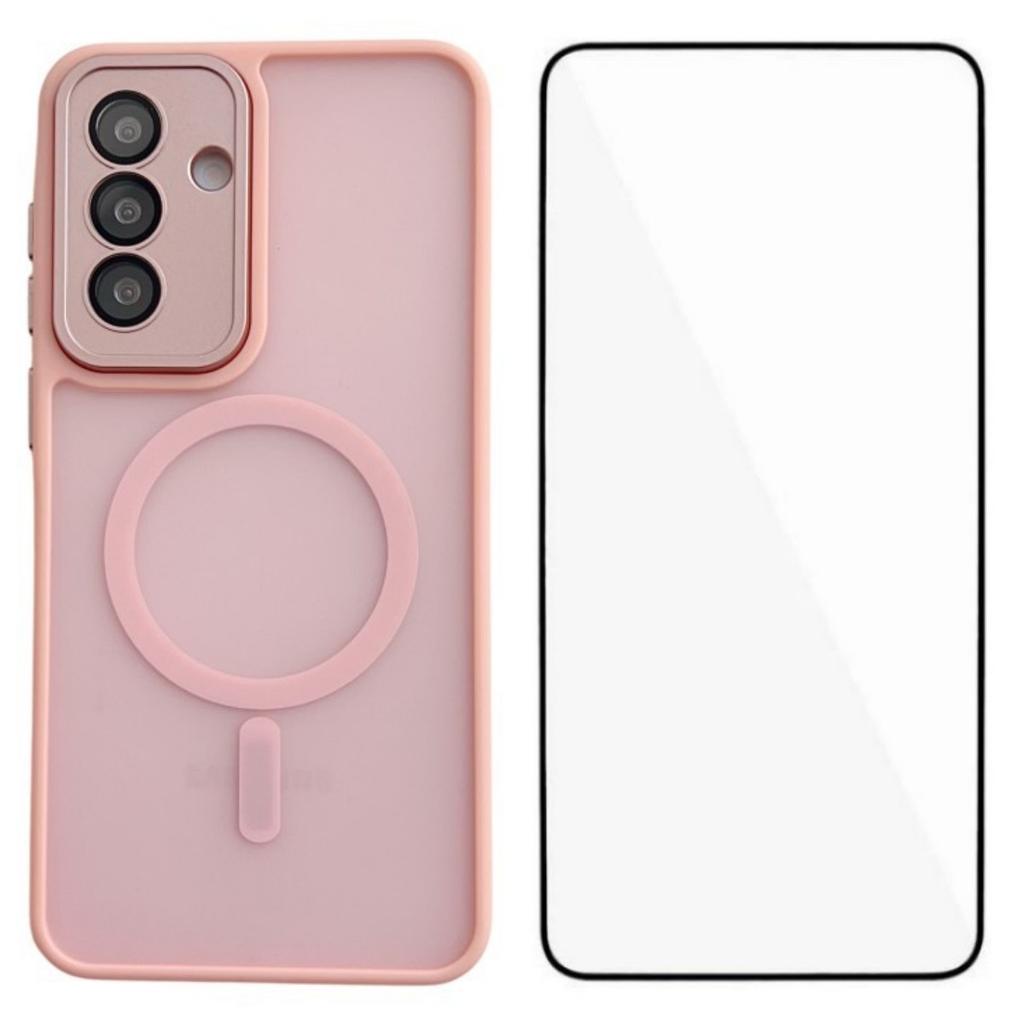 Для Samsung Galaxy A35 5G Магнитный чехол WANLONFENG Серия QB PC TPU Чехол для телефона с защитной пленкой для экрана