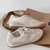 Popular Breathable Mesh Shoes Women's 2025 Summer New Retro Flat-bottomed German Training Shoes Versatile Sports and Leisure White Shoes
