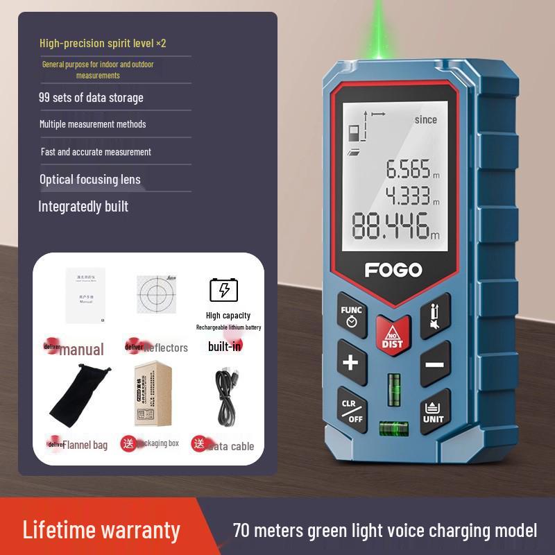 FOGO High-Precision Handheld Infrared Laser Distance Measurer