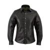 Men Shirt Black Formal Casual 100% Genuine Lambskin Leather Party Stylish Real Handmade
