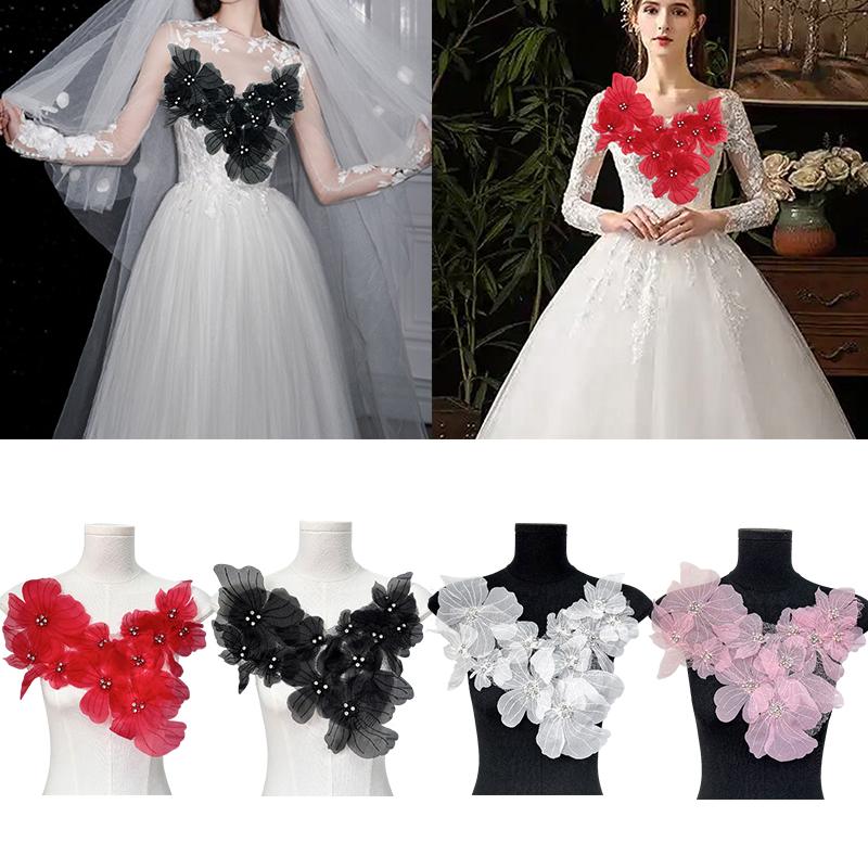 1 шт кружевные цветы одежда аксессуары тканевые украшения нашивка швейные принадлежности сетчатые цветы тканевые нашивки своими руками 4 цвета