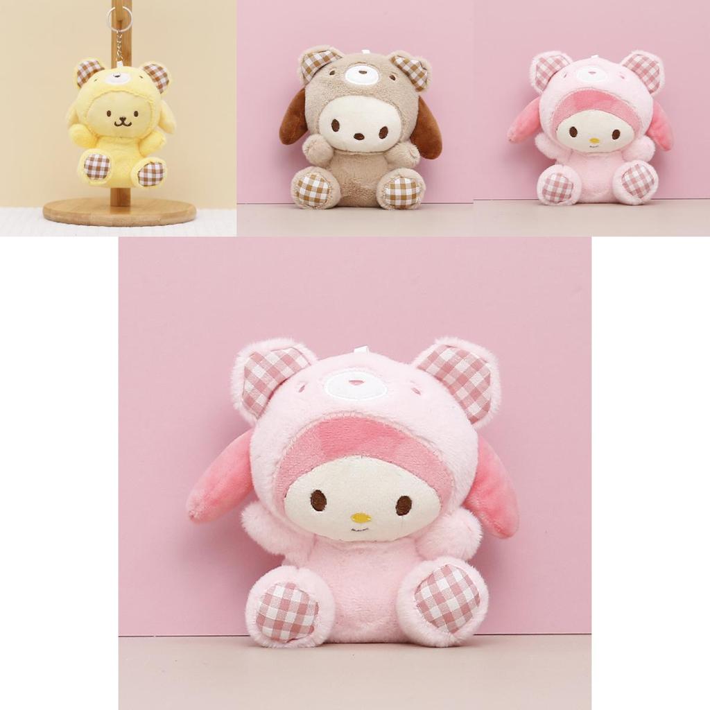 Sanrio Melody Cinnamoroll Kuromi Plush Pendant Cartoon Doll Keychain Stuffed Toys