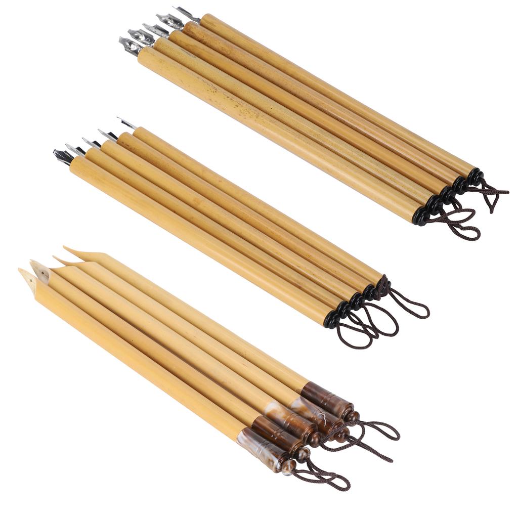 5 шт., перо ручной работы, манга, каллиграфия, винтажный бамбуковый рисунок, комплект для рисования, школьные принадлежности