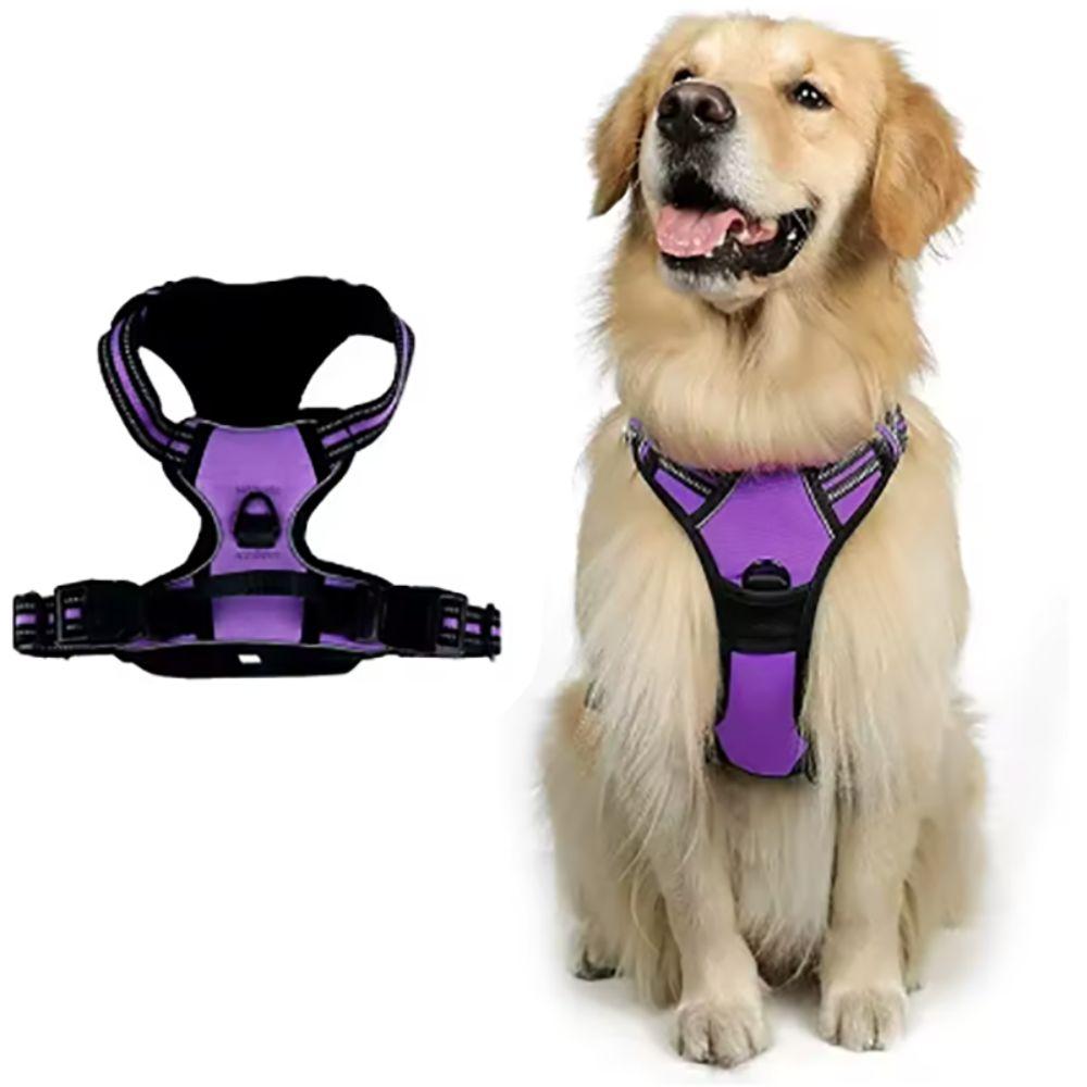 Reflective No Pull Dog Harness Vest Nylon Breathable Dog Chest Strap Adjustable Dog Leash Vest Large and Medium-sized Dog