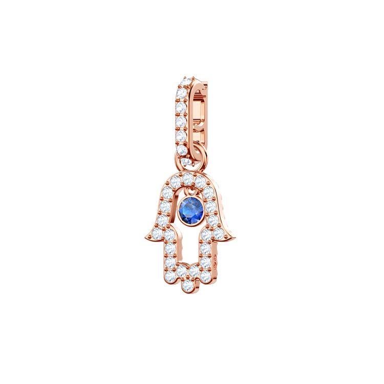Swarovski Remix Collection Blue Samoyed Guardian Hand Pendant Without Chain Women Jewelry 5434402