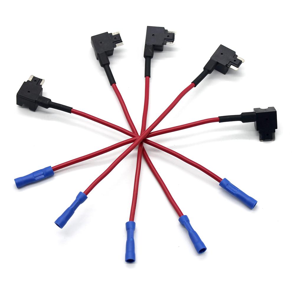 10 шт., 12 В, автомобильный низкопрофильный мини-адаптер с предохранителем, мини-держатель предохранителя с 5 шт., 15 А