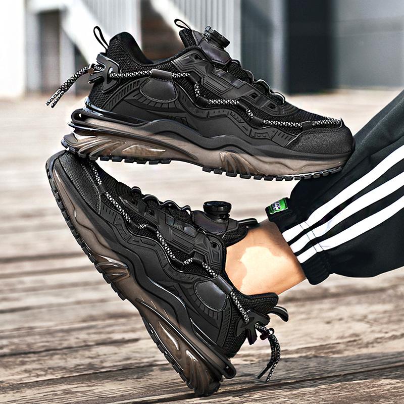 Модные черные повседневные туфли для мужчин, летние кроссовки на платформе для бега, мужские 2024 года, панк-обувь для мужчин
