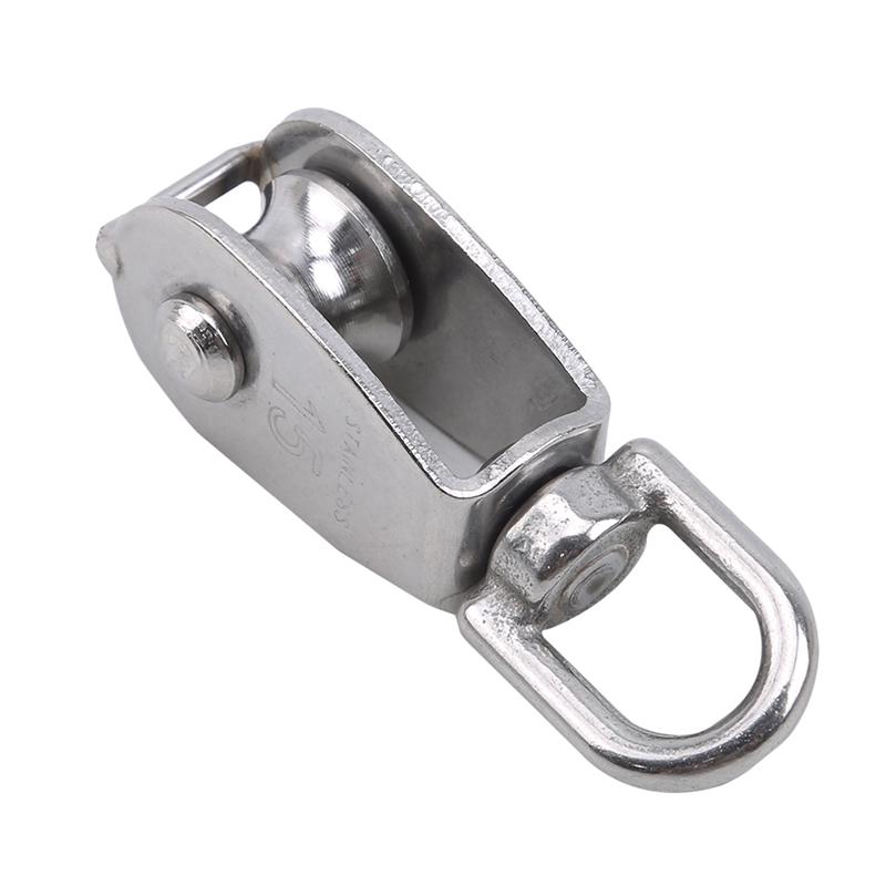 Stainless Steel Single Wheel Swivel Pulley Block Lifting Rope Chain Traction Fixed Lifting Pulley