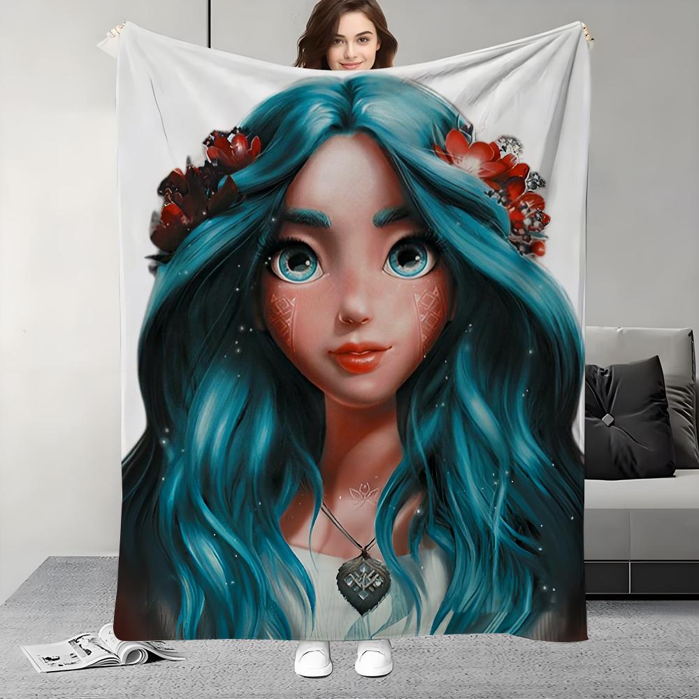 Cartoon Film Mavka The Forest Song Blanket Design Lightweight  For Dorms, Naps, Living Room, Office,Sofa,All-Season