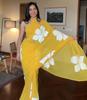Популярное индийское готовое к носке желтое сари из жоржета