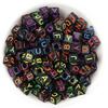 100pcs/lot Mixed Letters A-Z Acrylic Square Beads Numbers Heart Alphabet Loose Beads For DIY HandCraft Charm Bracelet Wholesale