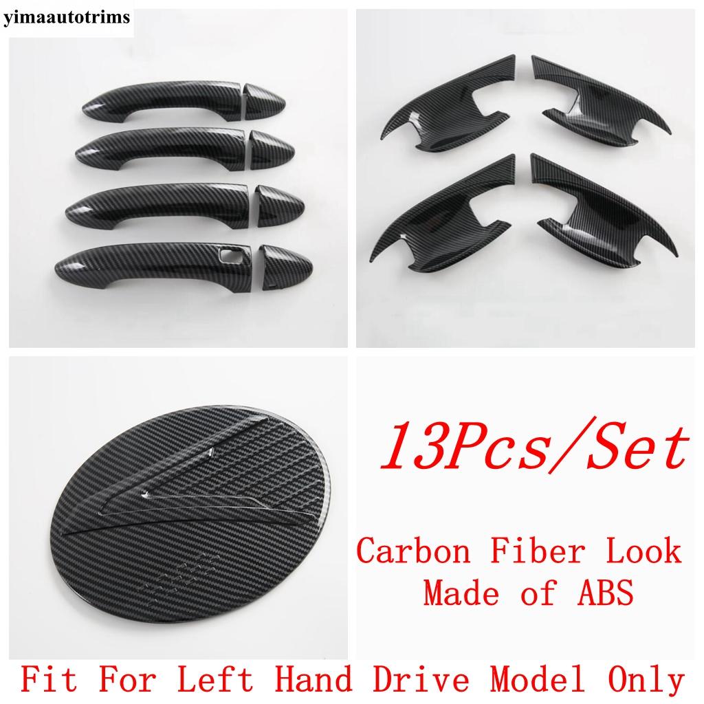 Car Outer Door Handle Bowl / Fuel Oil Tank Cap Decoration Cover Trim For OMODA C5 2024 2025 ABS Carbon Fiber Accessories