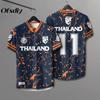 Футболка сборной Таиланда по футболу SOCCER NATION TEAM JERSEY SHIRT HOME FAN Print V Neck Unisex Men Women Quick Dry Short Sleeve Uniform Elephant Logo Sport