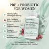 Women'S Probiotic Blend Supplement, With Prebiotic Fiber, Cranberry Extract, 120 Capsules