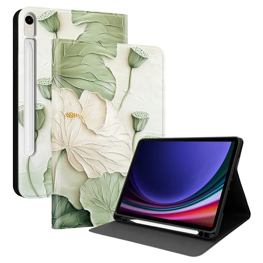 PU Leather Case For Samsung Galaxy Tab S10 Lite/S10 FE/S9 FE/S9 Pattern Print Tablet Cover Stand with Pen Slot (Stylus Not Included)
