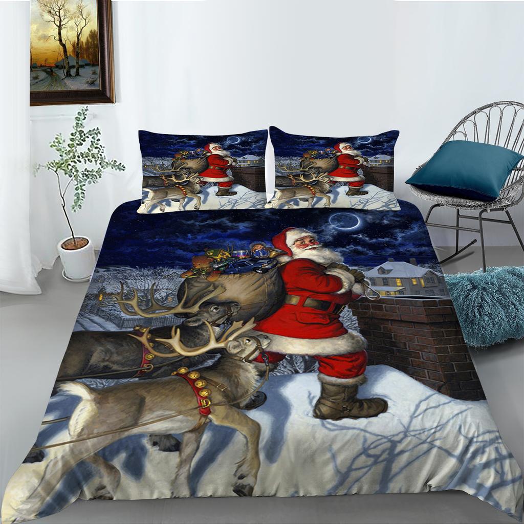 Christmas Bedding Set Christmas Luxury Duvet and Pillow Case 2 Pieces/3 Pieces AU240 * 270 Extra Large Home Bedding Set
