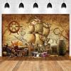 Nautical theme baby party background for photography, sailboat, boat, starfish, wooden board, sailor portrait, Photo background