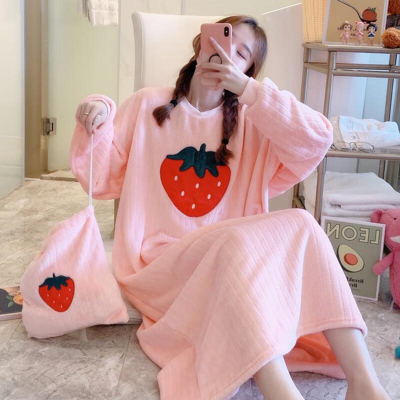 Женский зимний комплект пижамы из кораллового флиса OEING