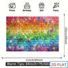 2D Colorful Graffiti Tapestry, Rainbow Brick Wall with Paint Splatter Wall Hanging