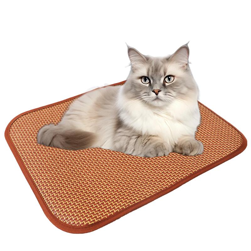 1шт охлаждающая подставка для кошек и щенков тканая кровать удобная для питомцев новая спальная подушка натуральная летняя кровать коврик ротанг